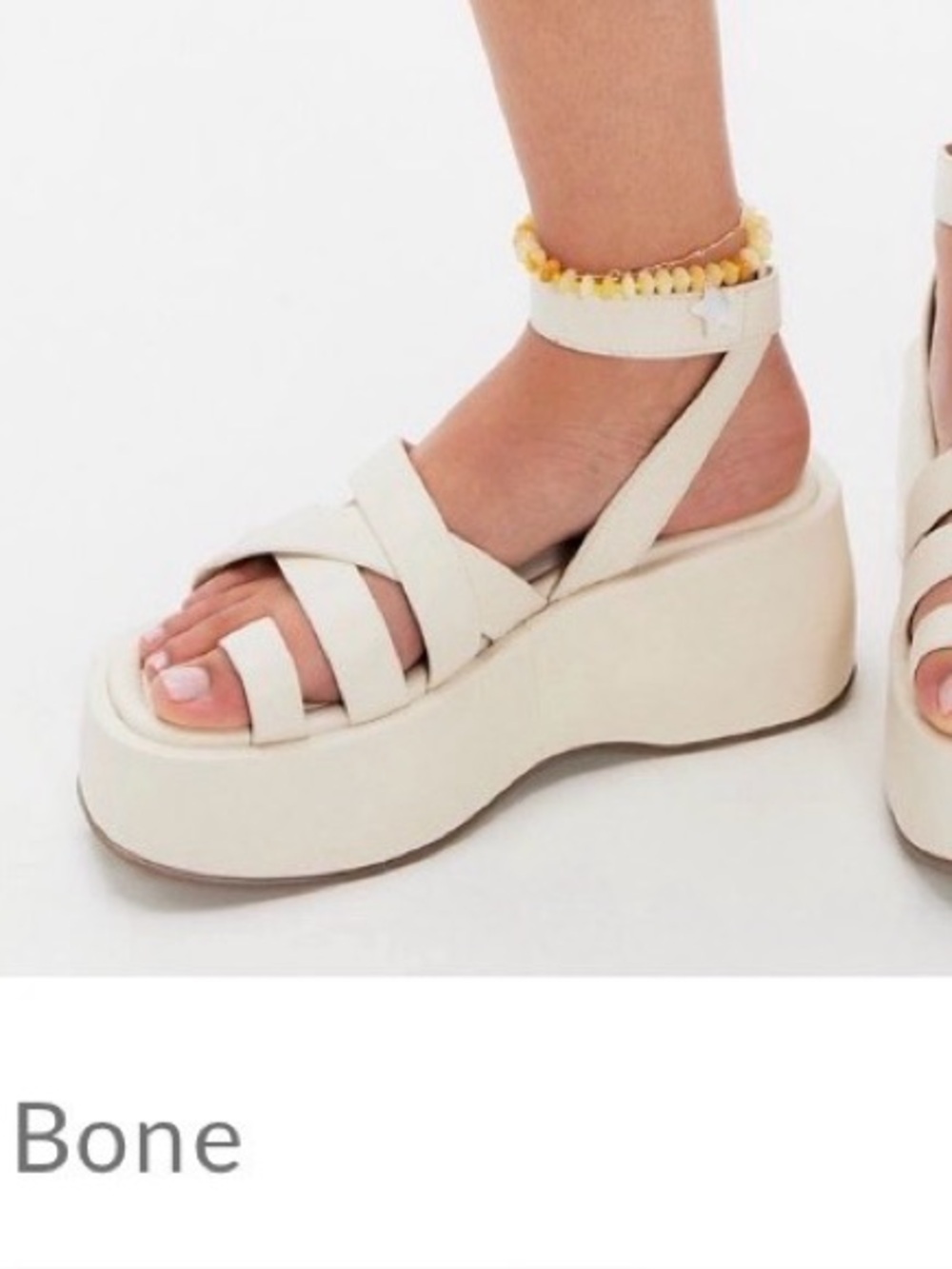 Free People Bone Crisscross Platform Sandals